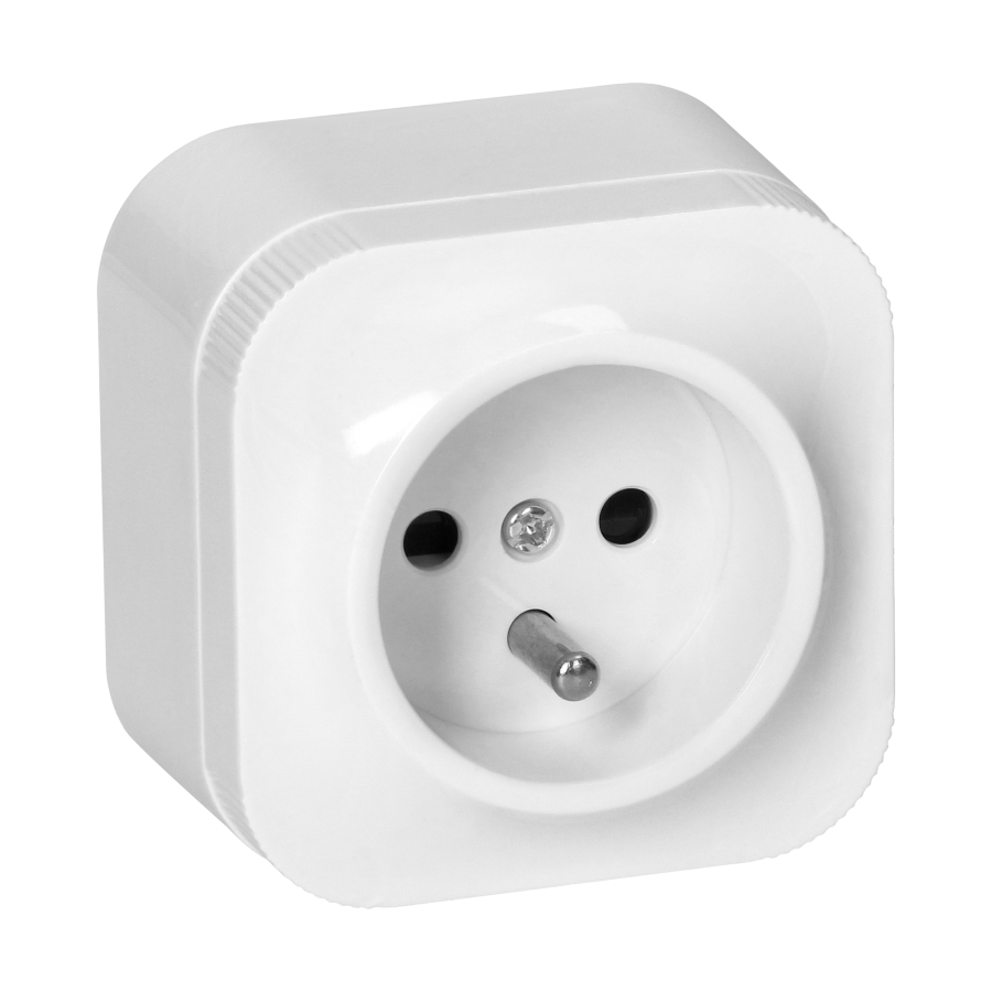 Surface-mounted single socket ToDo 2P+Z  IP20, white