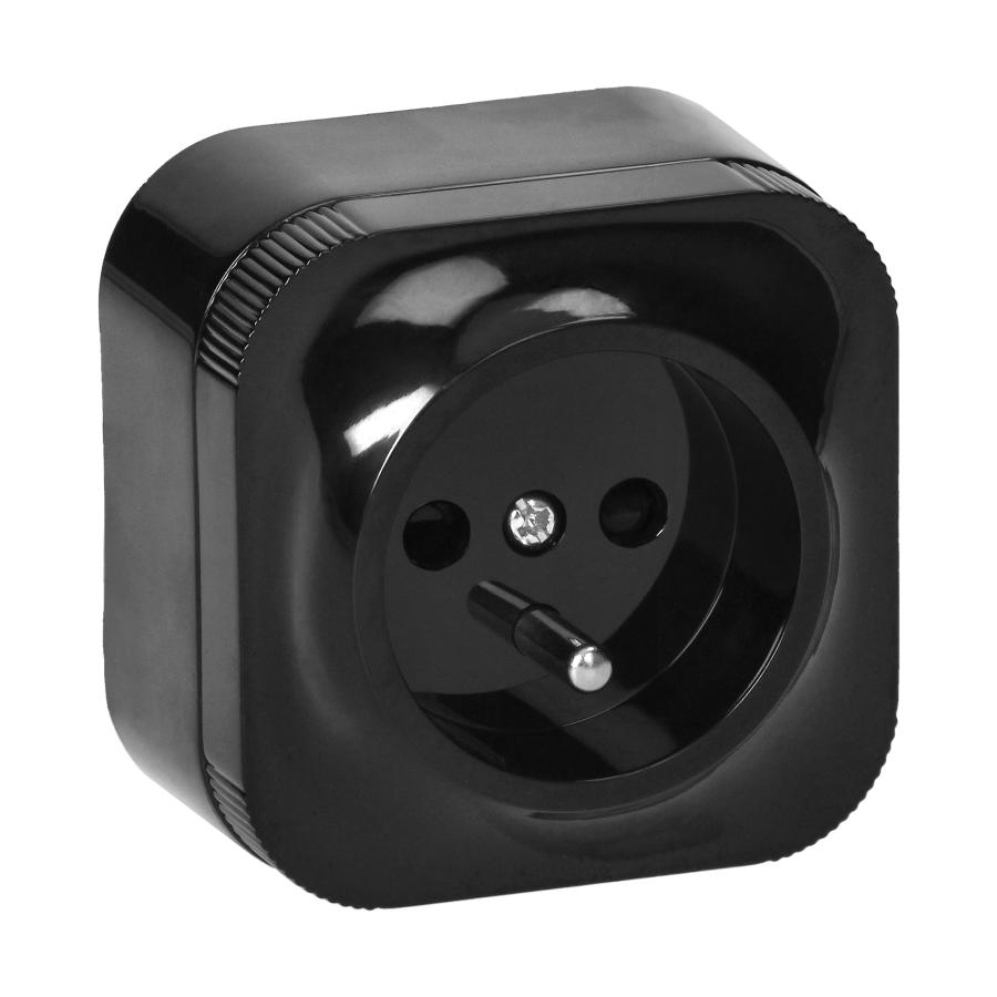 Surface-mounted single socket ToDo 2P+Z  IP20, black