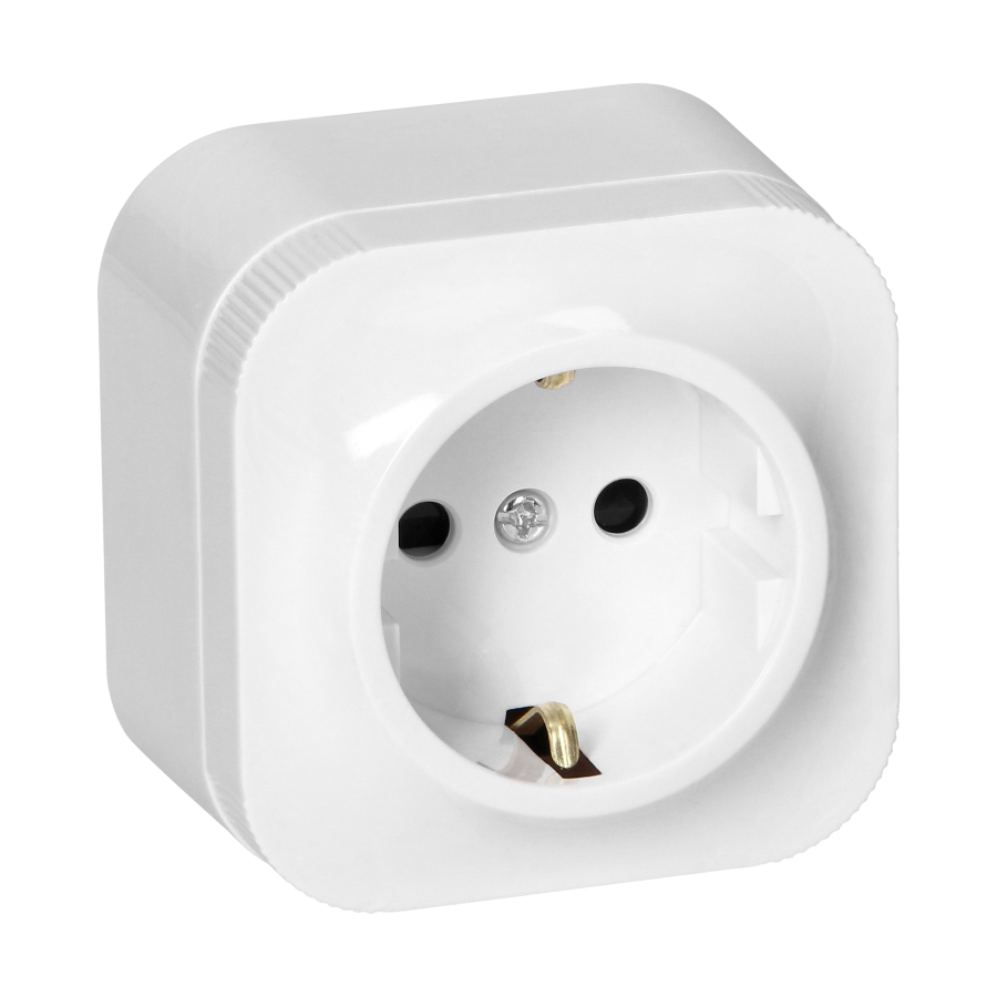 Surface-moutned single socket  ToDo 2P+Z Schuko IP20, white