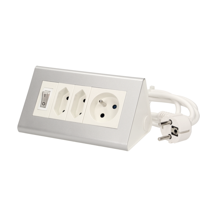 Desktop extension socket with switch