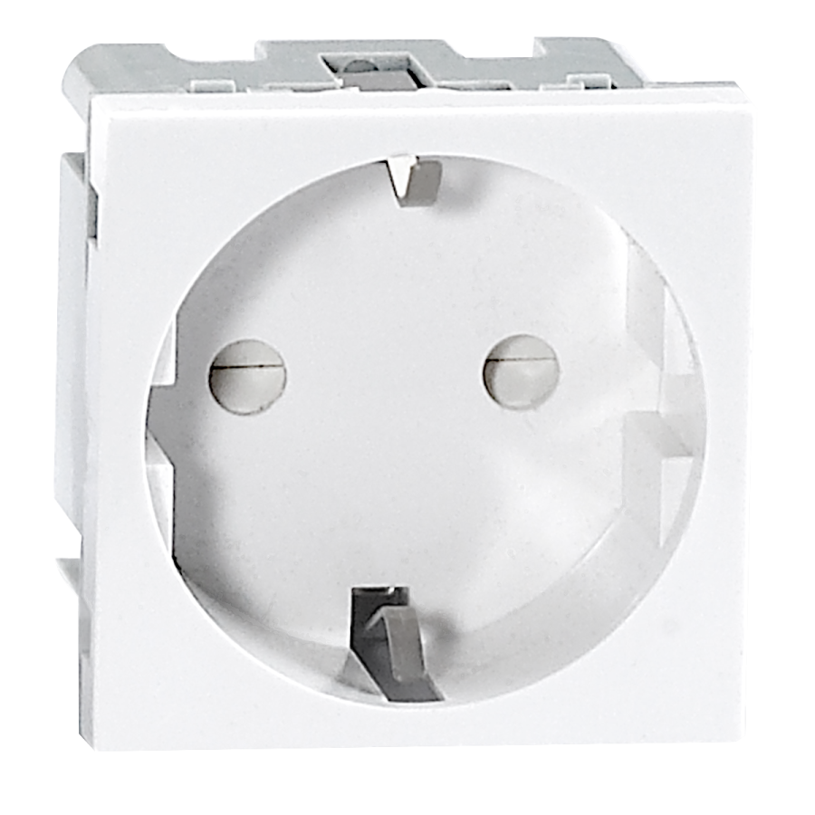 NOEN GS Socket module for furniture connection panel, schuko, white