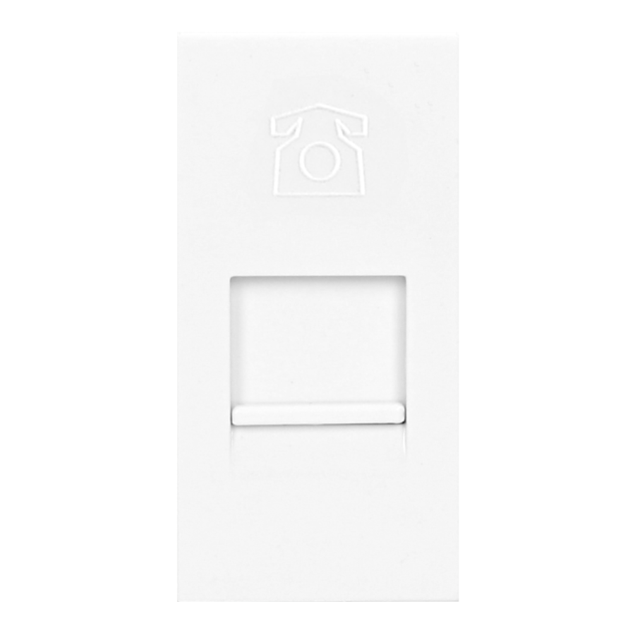 NOEN RJ11 socket module for furniture connection panel, white