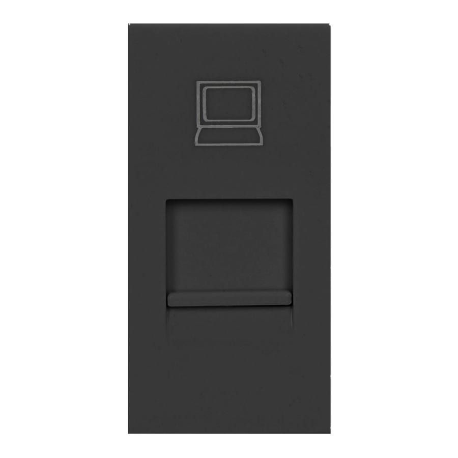 NOEN RJ45 socket module for furniture connection panel, black