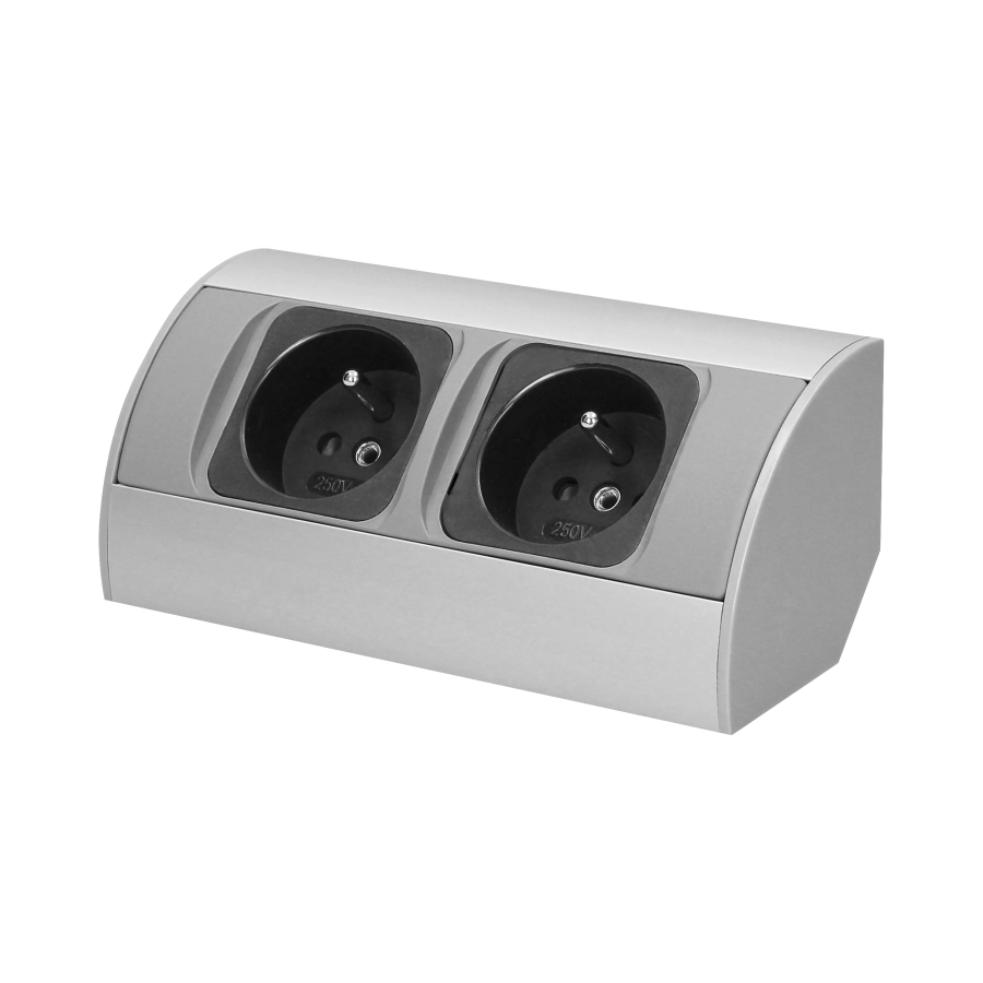 Under-cabinet electrical socket, grey