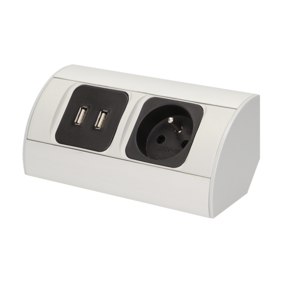 Under-cabinet electrical socket with USB charger