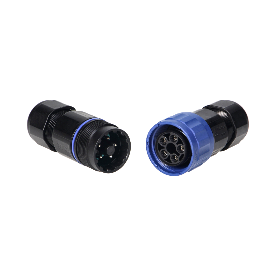 Cable connector, socket and plug, 5x4mm², IP68