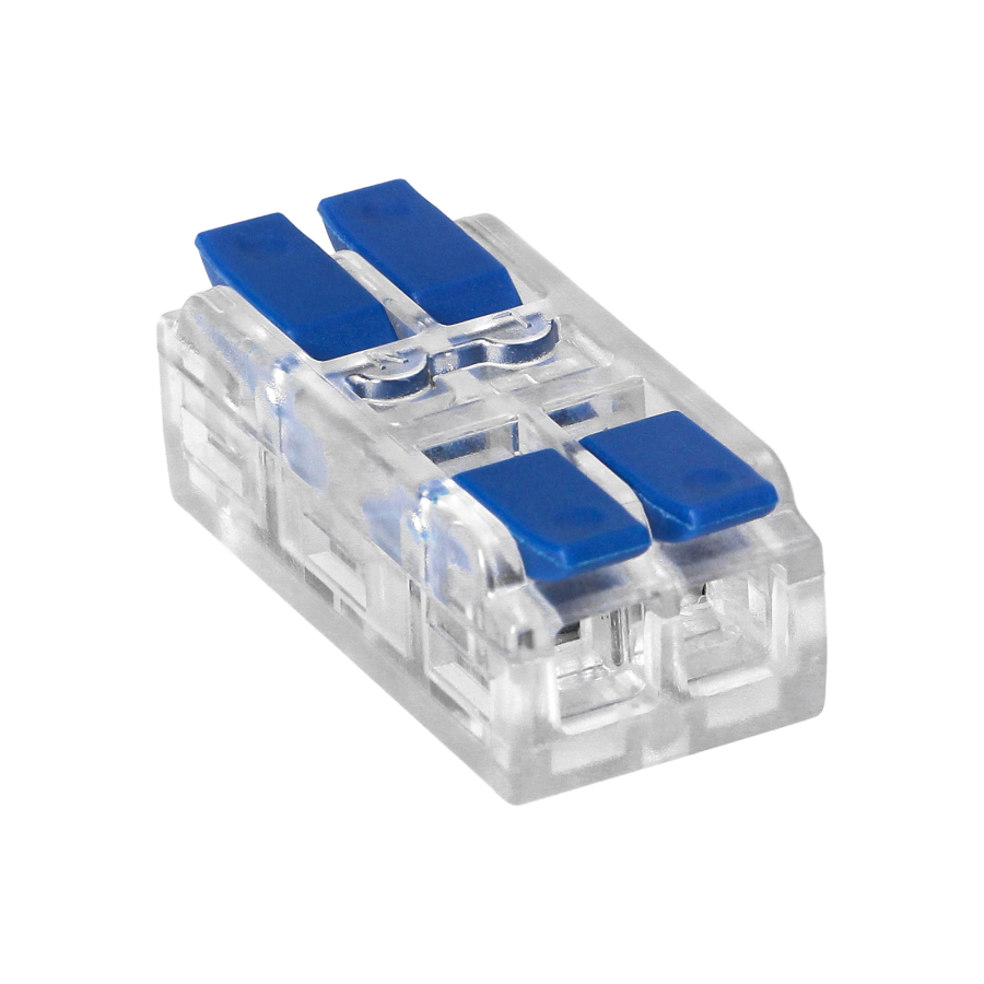 2-wire clamp splicing connector, double-sided, for any 0.75-4mm² wire, IEC 250V/32A, bag of 10 pcs.