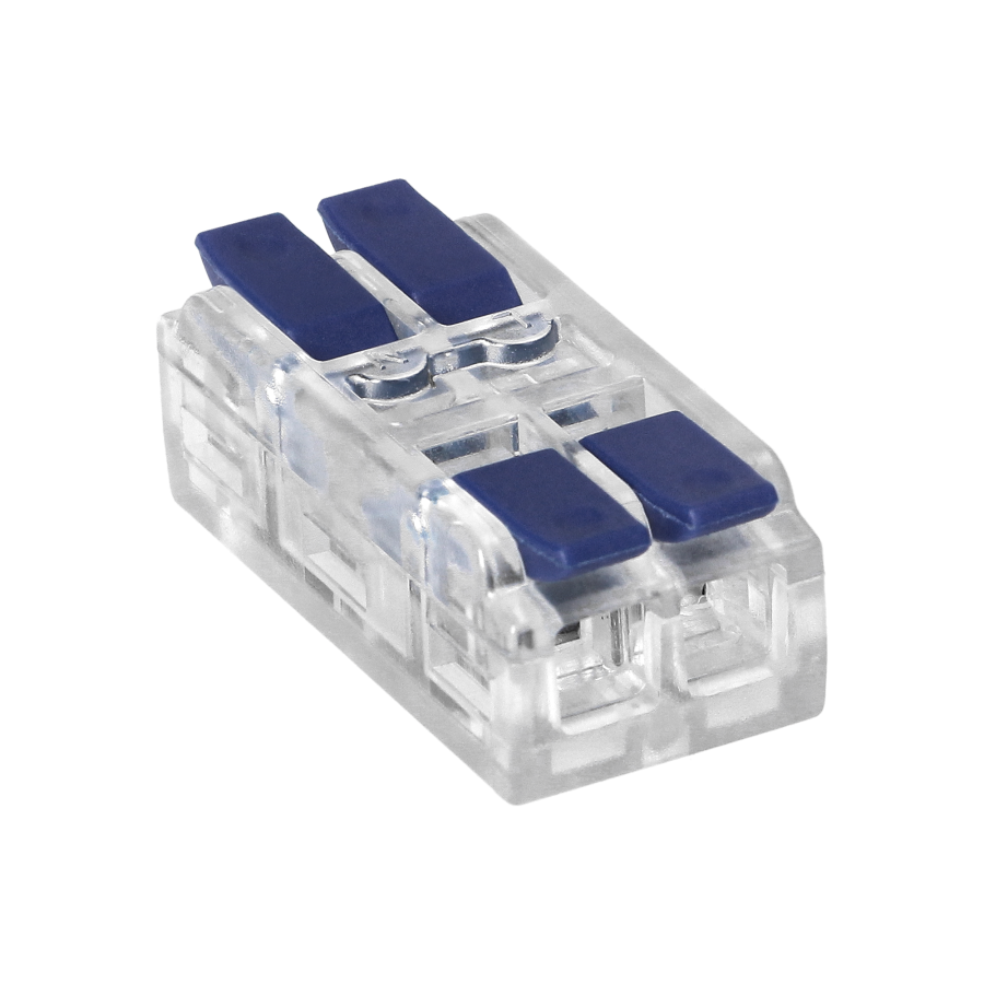 2-wire clamp splicing connector, double-sided, for any 0.75-4mm² wire, IEC 250V/32A, blister of 6 pcs.