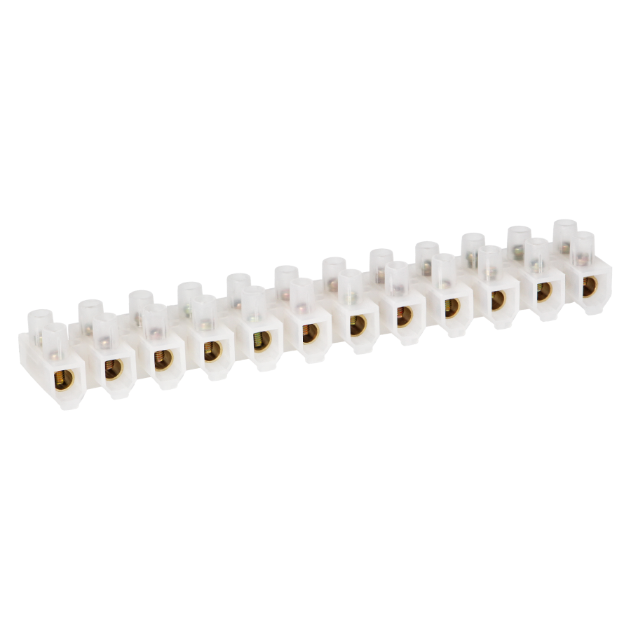 12 track ECO brass busbar, max. 25mm2, PE, 10 pcs