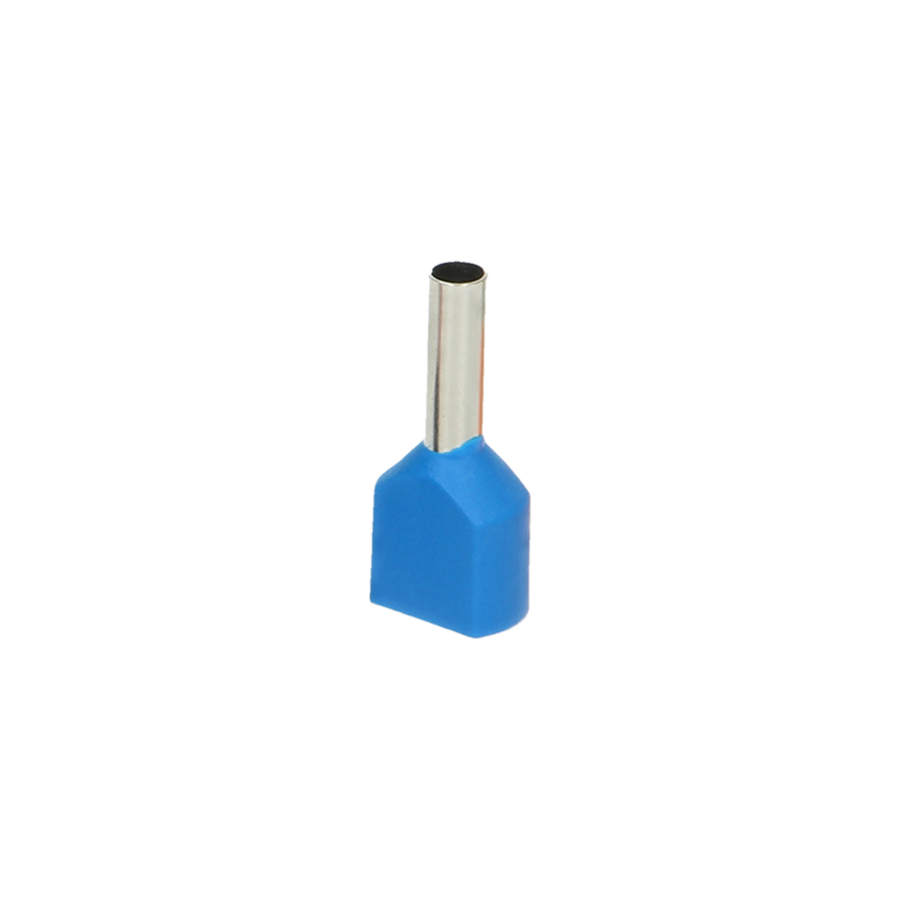 Insulated twin cable end terminals, max. section 0.75mm², copper sleeve length: 8mm, blister pack 25 pcs.