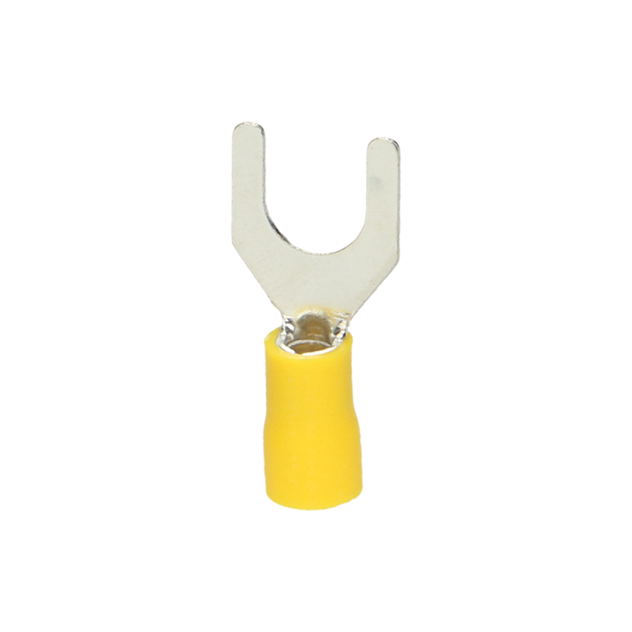 Insulated spade terminal, max. section 6mm², spade for M4 screw, 10 pcs in blister pack