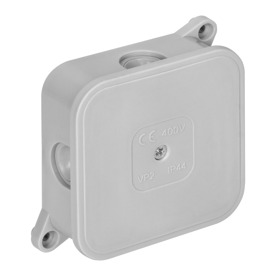 Surface-mounted junction box ECO IP44 400V 4 cable entries 85x85x35mm grey