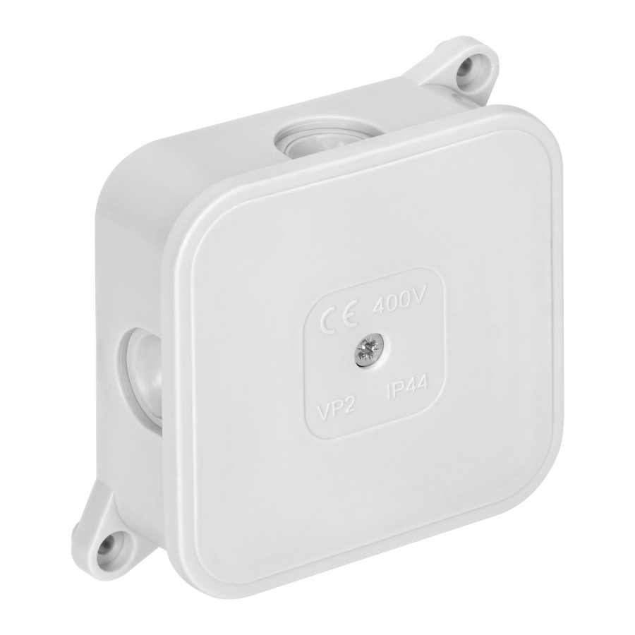 Surface-mounted junction box ECO IP44 400V 4 cable entries 85x85x35mm white