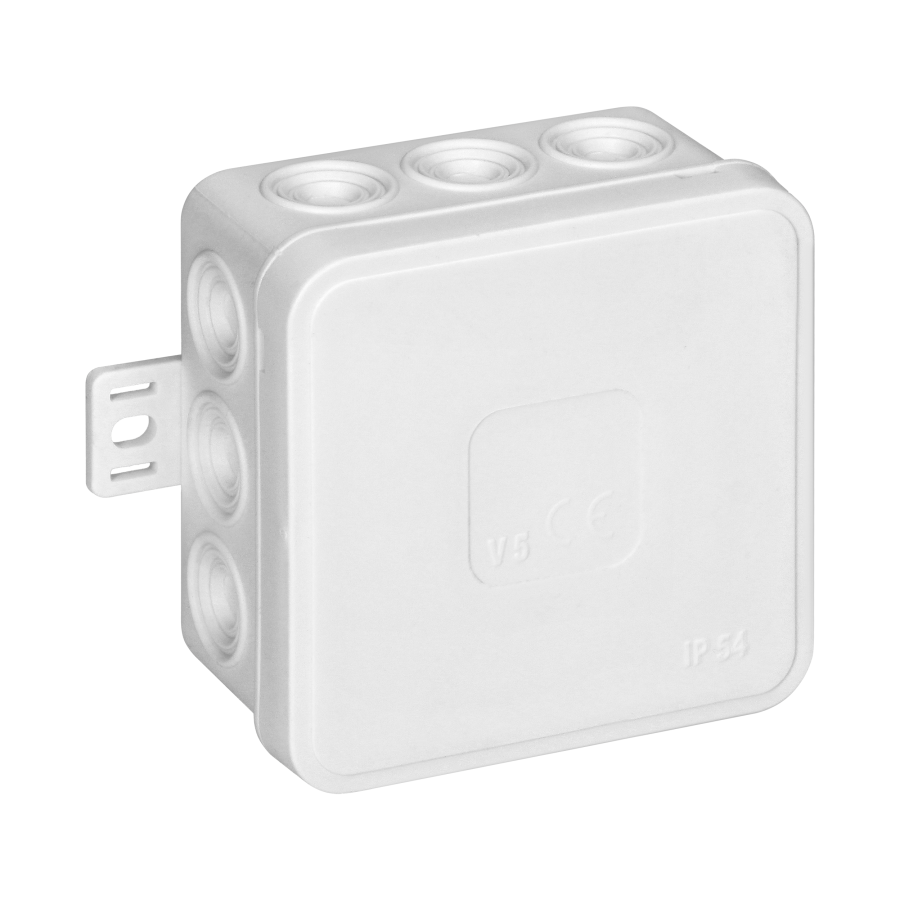 Surface-mounted junction box CLICK IP54 12 cable entries 75x75x41mm white