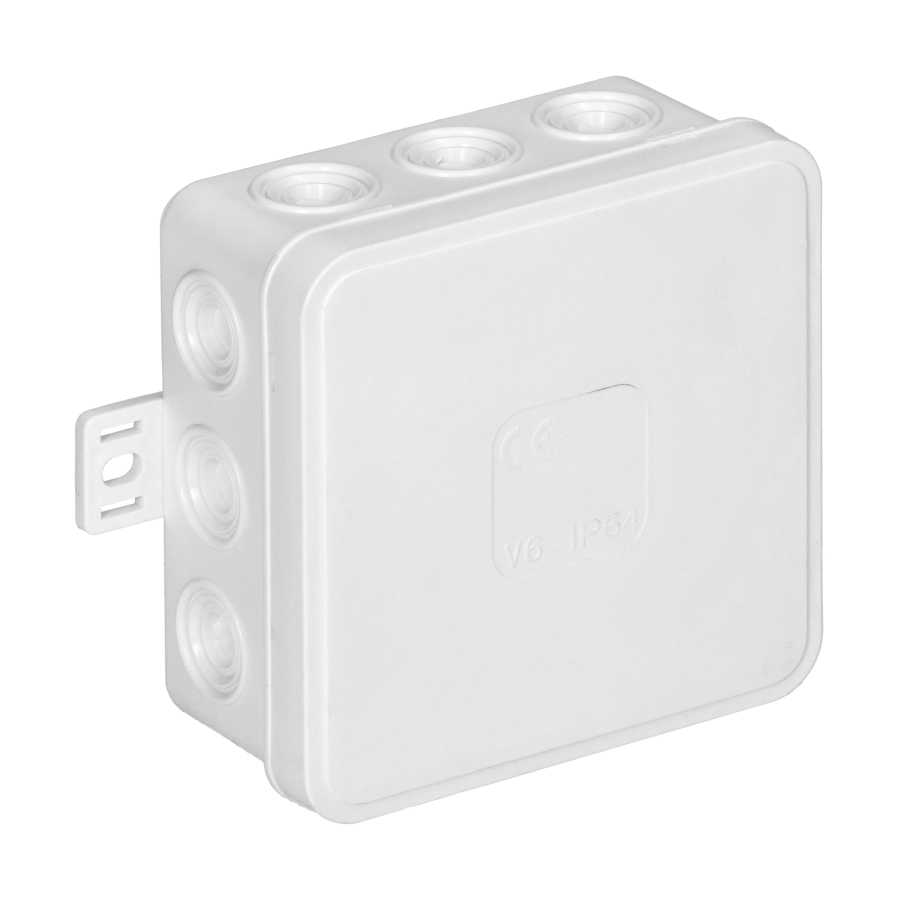 Surface-mounted junction box CLICK IP54 12 cable entries 85x85x41mm white