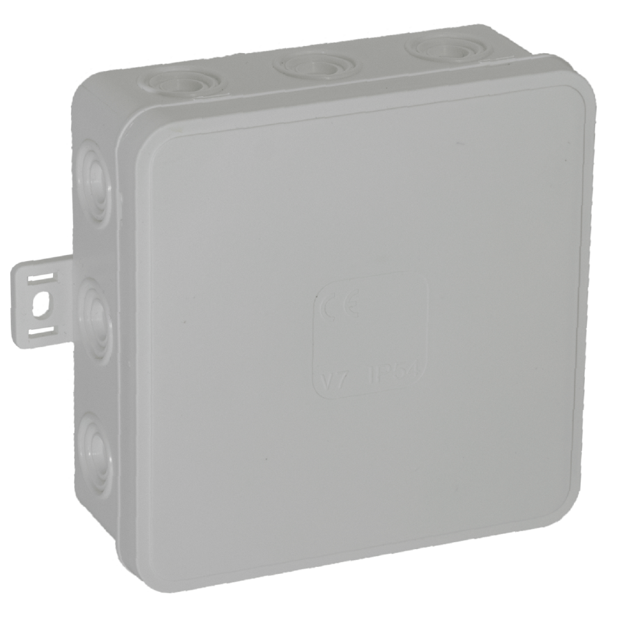 Surface-mounted junction box CLICK IP54 12 cable entries 100x100x41mm grey, 32 pcs