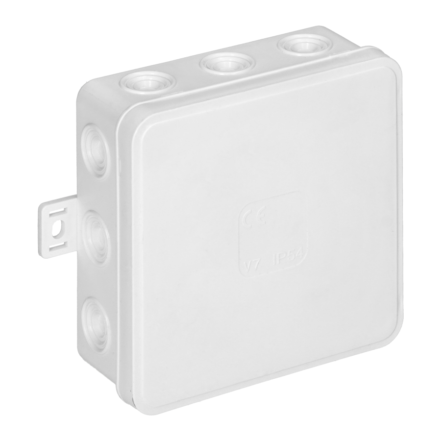 Surface-mounted junction box CLICK IP54 12 cable entries 100x100x41mm white