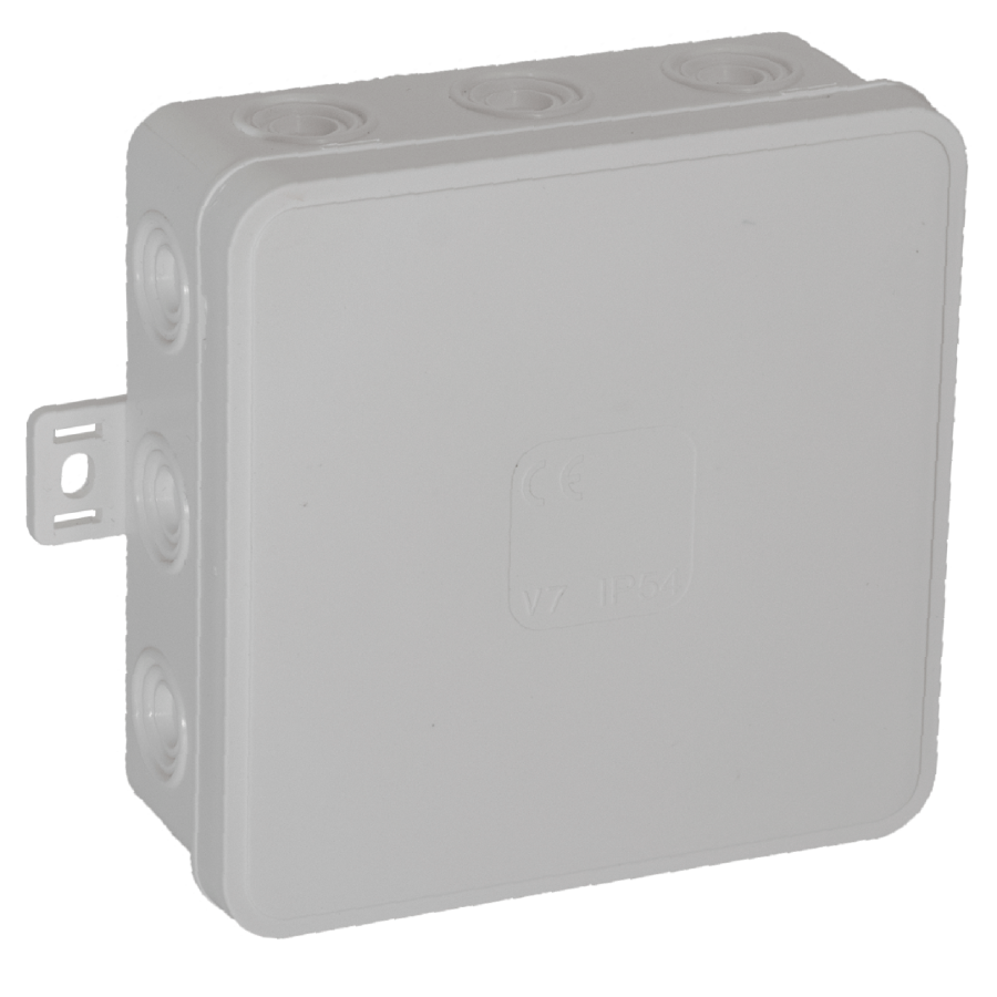 Surface-mounted junction box CLICK IP54 12 cable entries 100x100x41mm white, 32 pcs