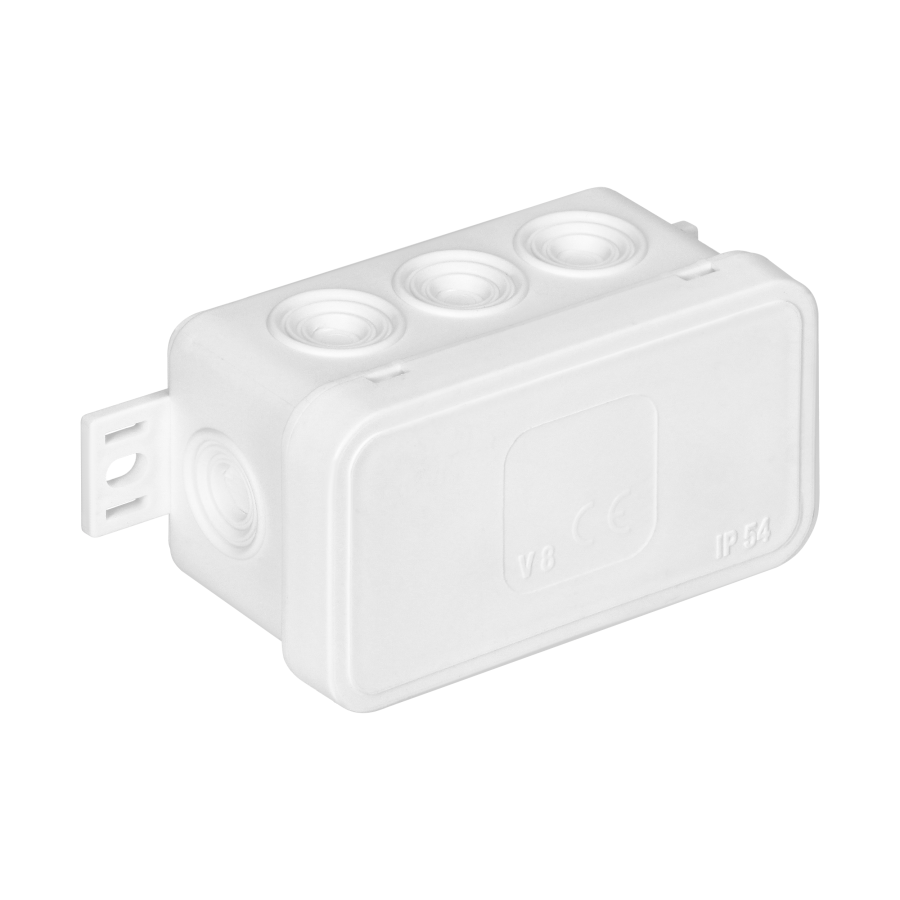 Surface-mounted junction box CLICK IP54 8 cable entries 80x45x41mm white