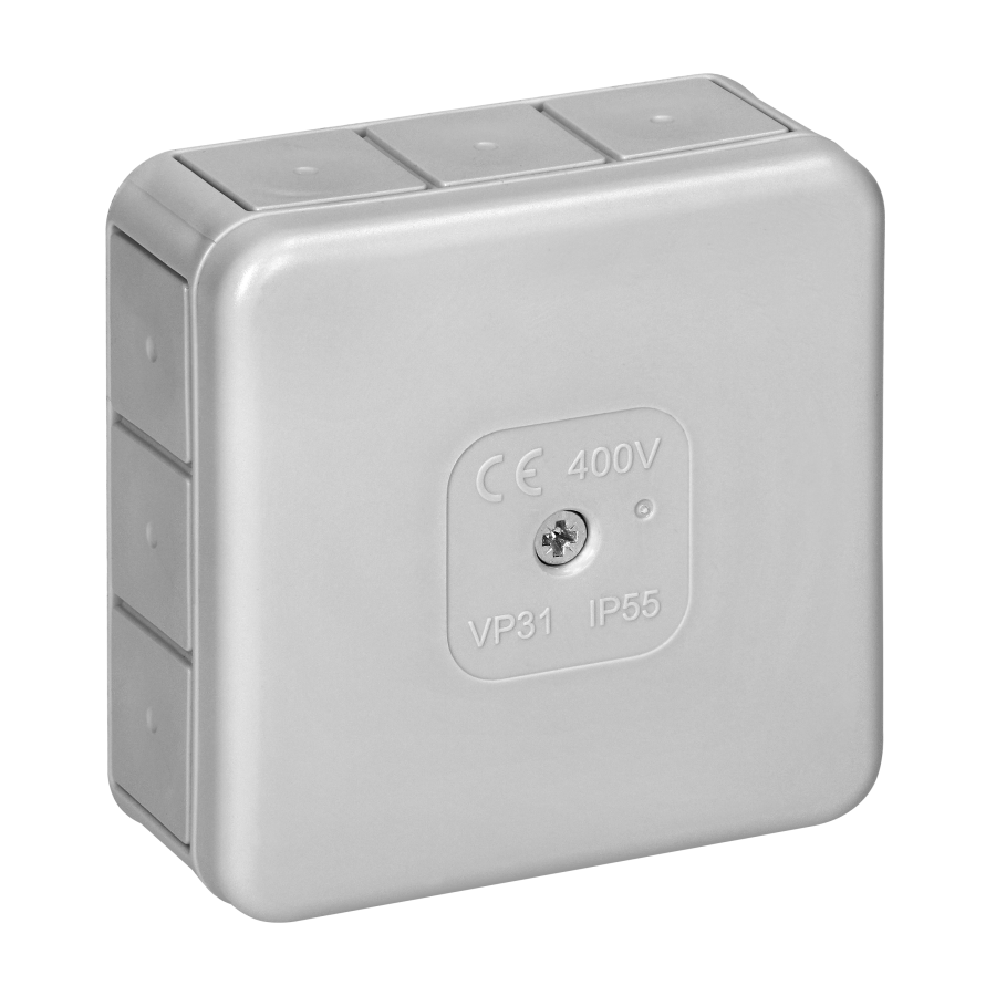 Surface-mounted junction box PRO IP55 400V 12 cable entries 85x85x37mm grey