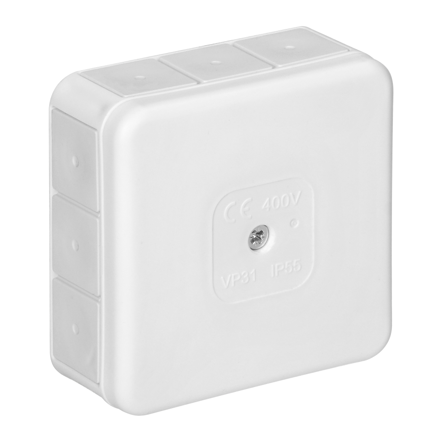 Surface-mounted junction box PRO IP55 400V 12 cable entries 85x85x37mm white