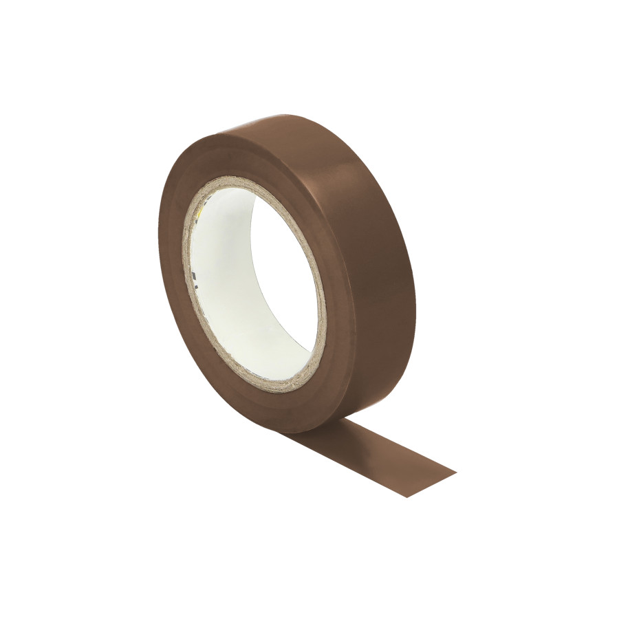 Set of 10 insulation tapes, flame-retardant, brown, 15mm wide, 0.13mm thick, 10m long