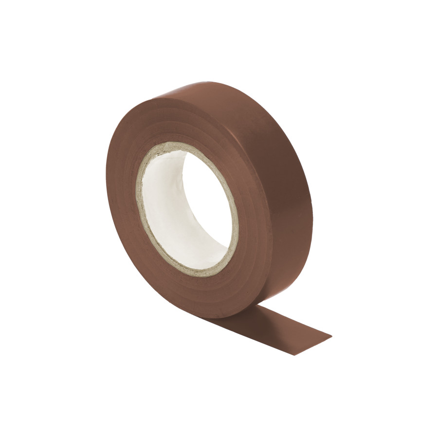 Set of 10 insulation tapes, flame-retardant, brown, 19mm wide, 0.13mm thick, 20m long