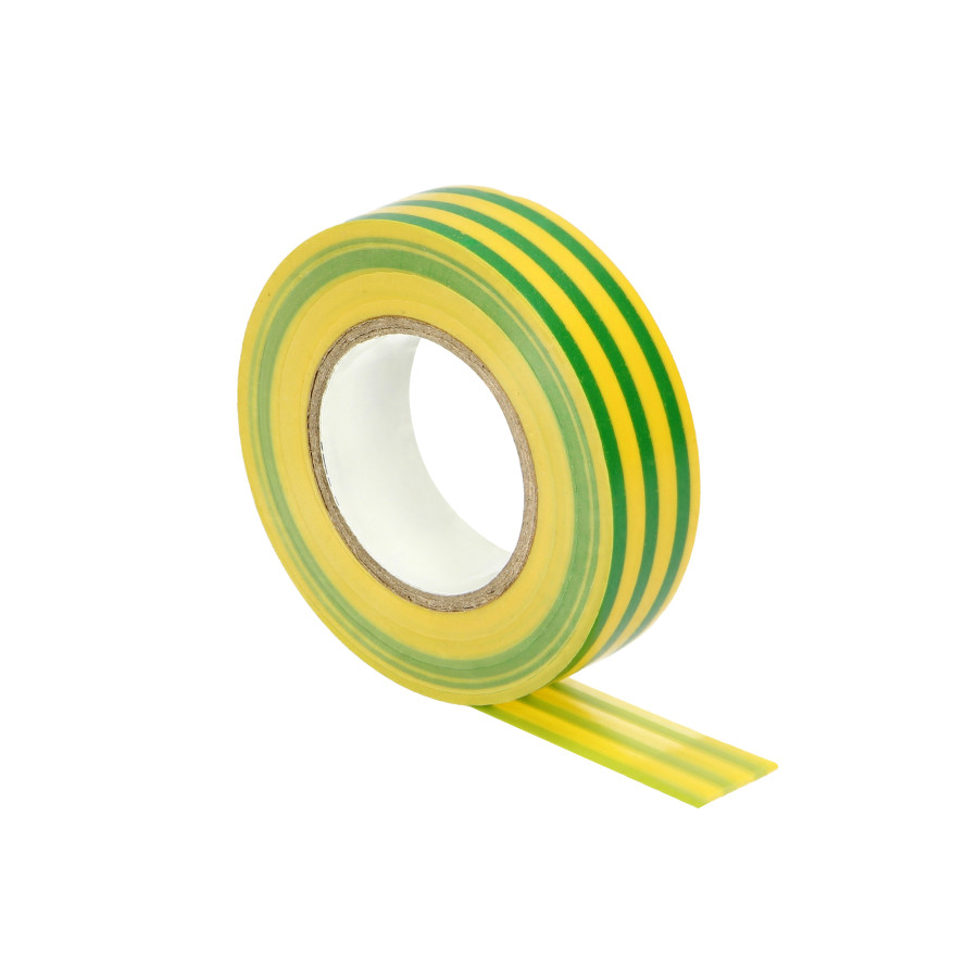 Set of 10 insulation tapes, flame-retardant, yellow-green, 19mm wide, 0.13mm thick, 20m long