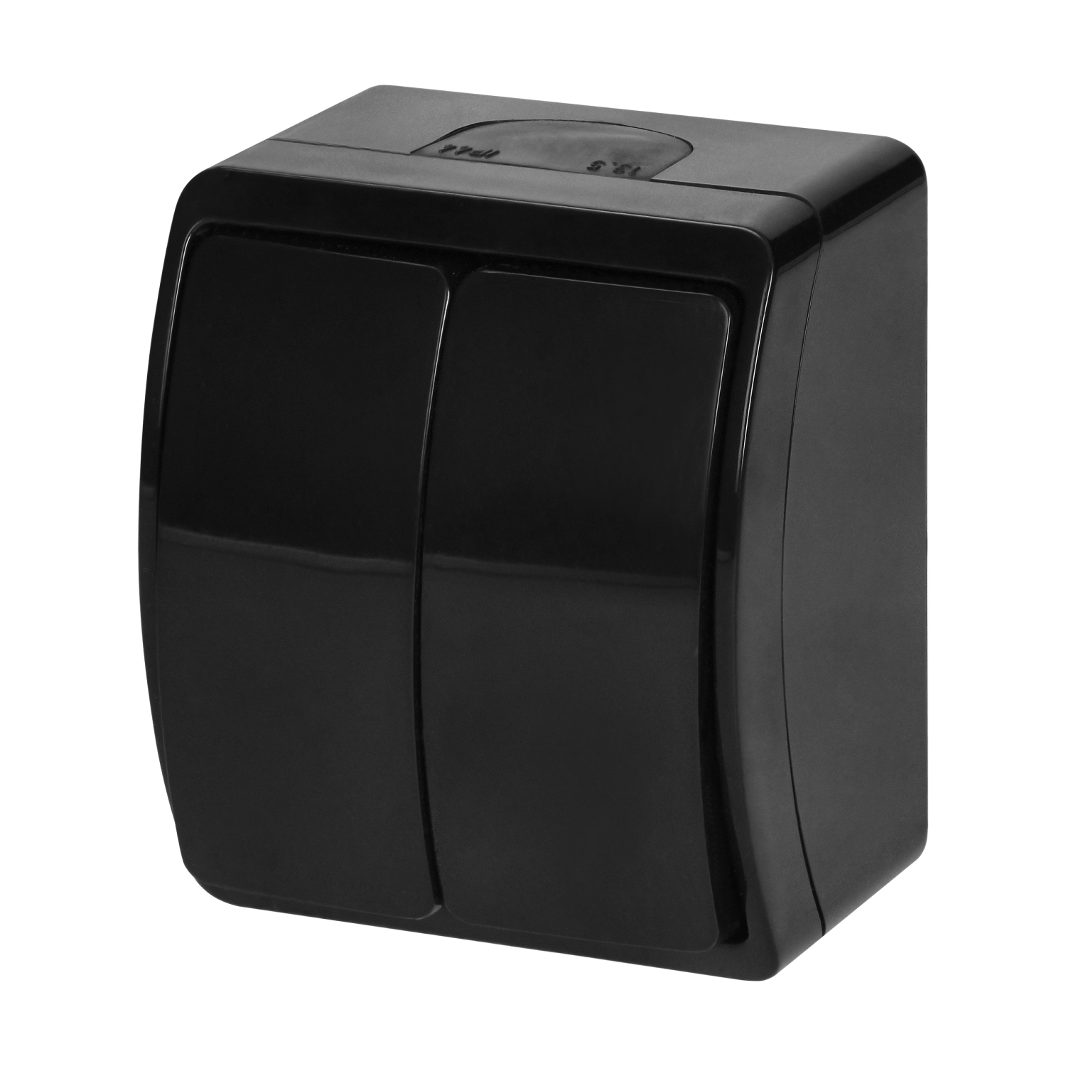 Surface-mounted two-button switch AQUATIC IP44 black