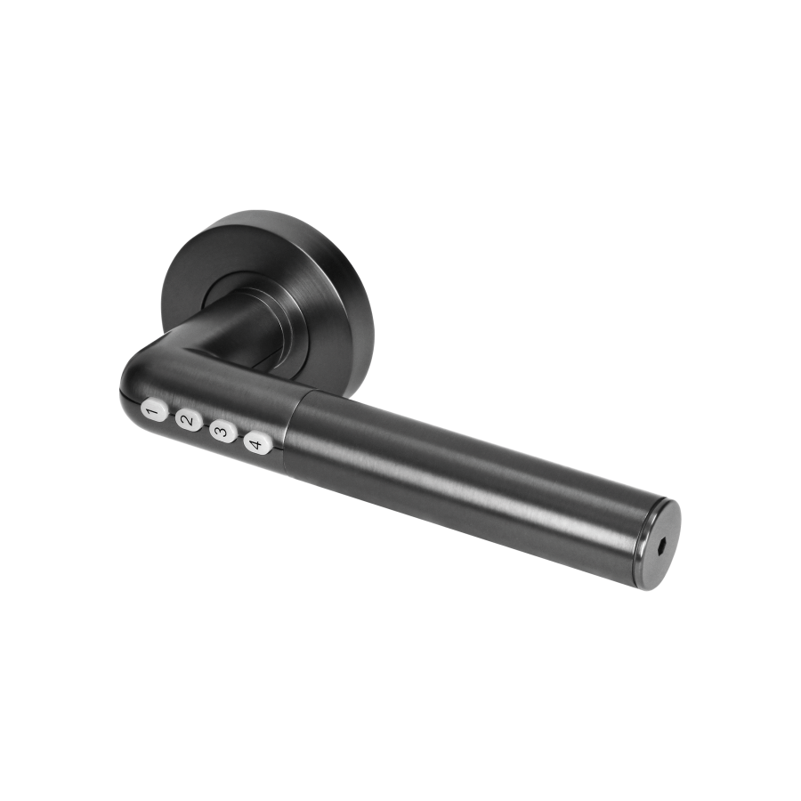 Smart handle with code lock has a built-in code lock and it is suitable for installation in left- and right-hand doors