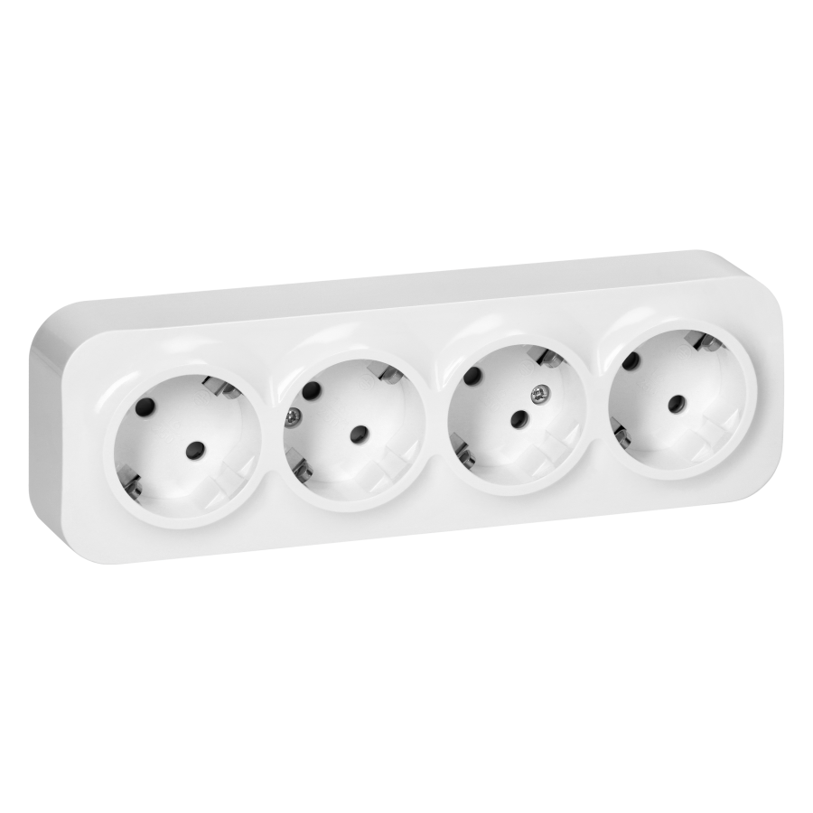 4-gang wall socket ToDo, 2P+E, Schuko type, IP20, 16A, 230V AC, white