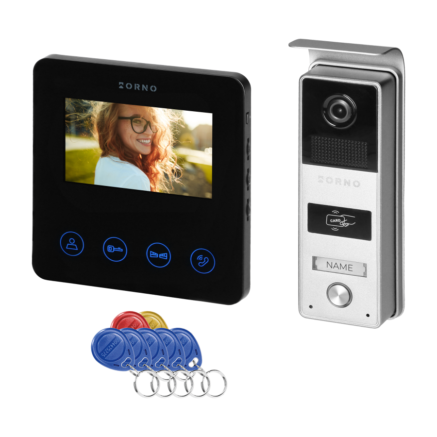 PACTO, video doorphone set, 4-wire, 4,3", touch panel, RFID reader 