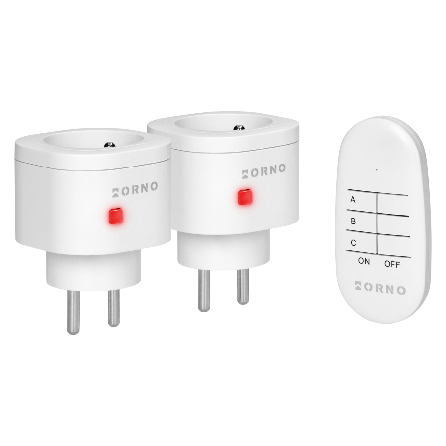 Set of wireless mini sockets with remote control 2+1