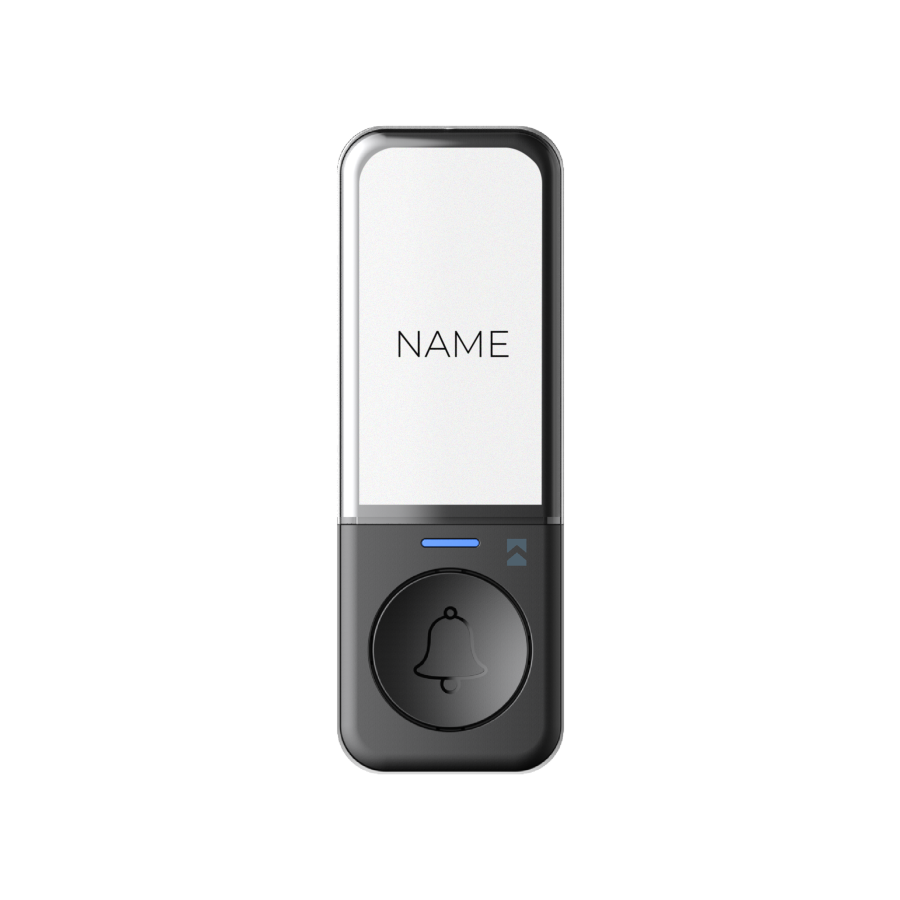 Doorbell button, battery-free, for wireless doorbells, SIGO series, black