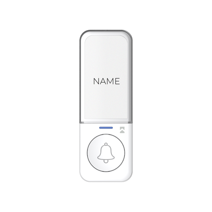 Doorbell button, battery-free, for wireless doorbells, SIGO series, white