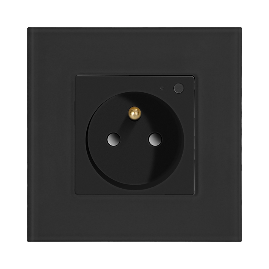 Tuya Smart Wi-Fi flush-mounted single socket, black