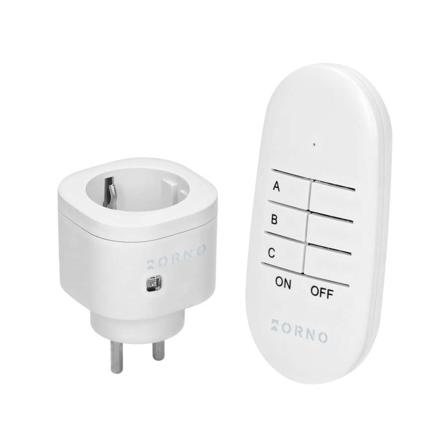 Wireless mini socket with remote control 1+1, Schuko type