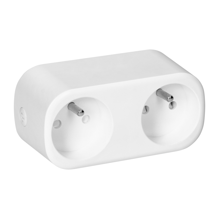 Tuya Smart Wi-Fi wireless double socket splitter, white