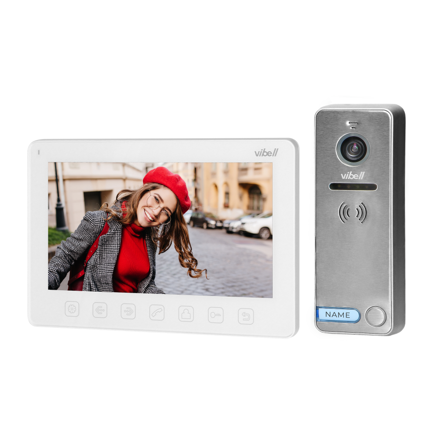 NOVEO video door phone set, LCD 7" monitor, white