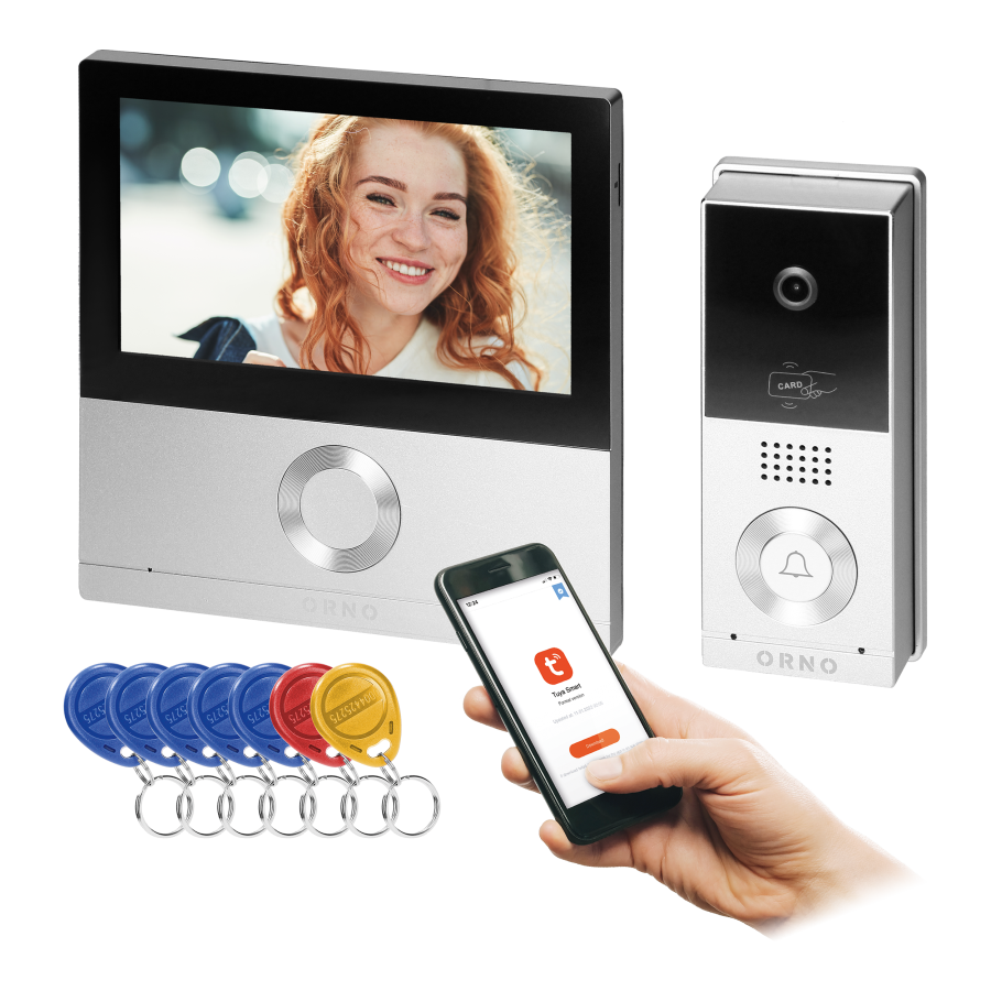 TALOS, video doorphone set, 4-wire, 7", Wi-Fi, RFID reader, touch screen