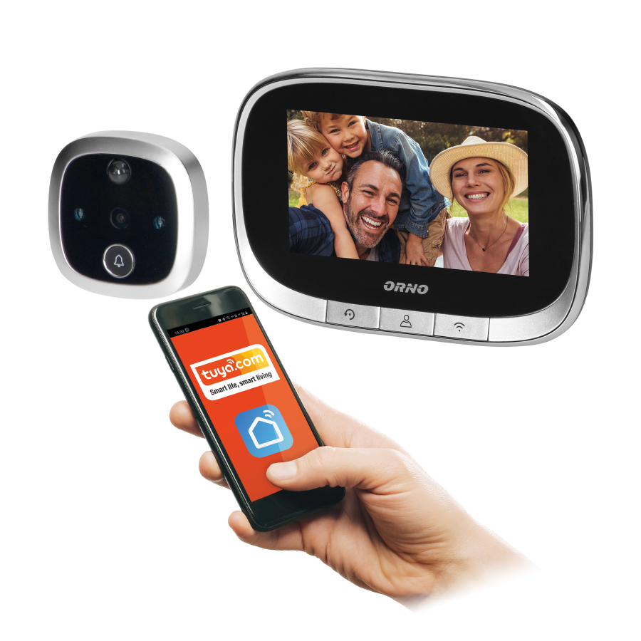  Electronic door viewer with integrated motion sensor and 4.3'' LCD screen, image and video recording on Micro SD card,...