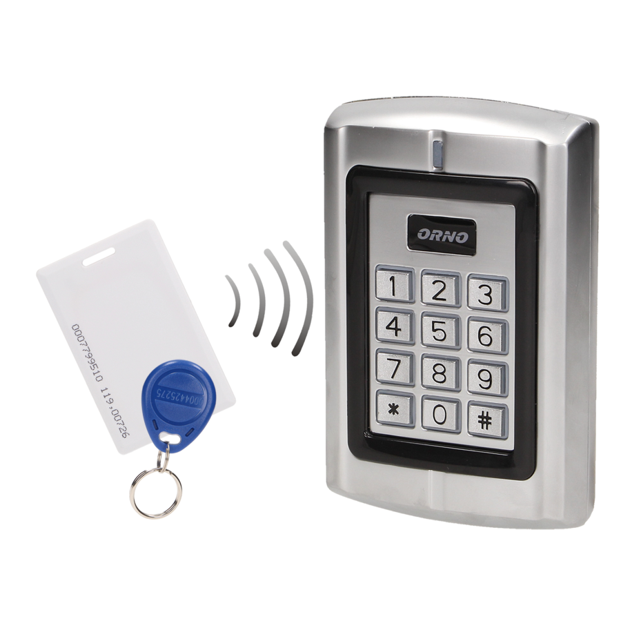 Code lock with card and proximity tags reader, IP44