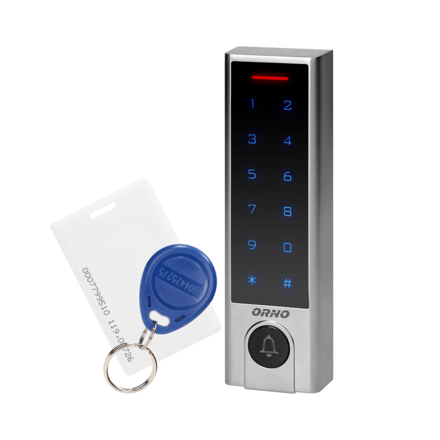 Code lock with card and proximity tags reader, doorbell button and Bluetooth, SUPER SLIM, IP68, 3A relay,