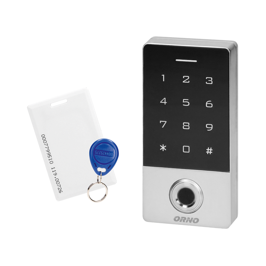 Code lock with touch keypad, proximity tags/cards reader and fingerprint reader, IP68, 1 relay output (1A)