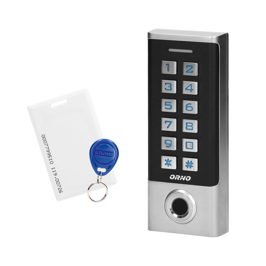 Code lock with digital keypad, proximity tags/cards reader and fingerprint reader, IP68, 1 relay output (3A)