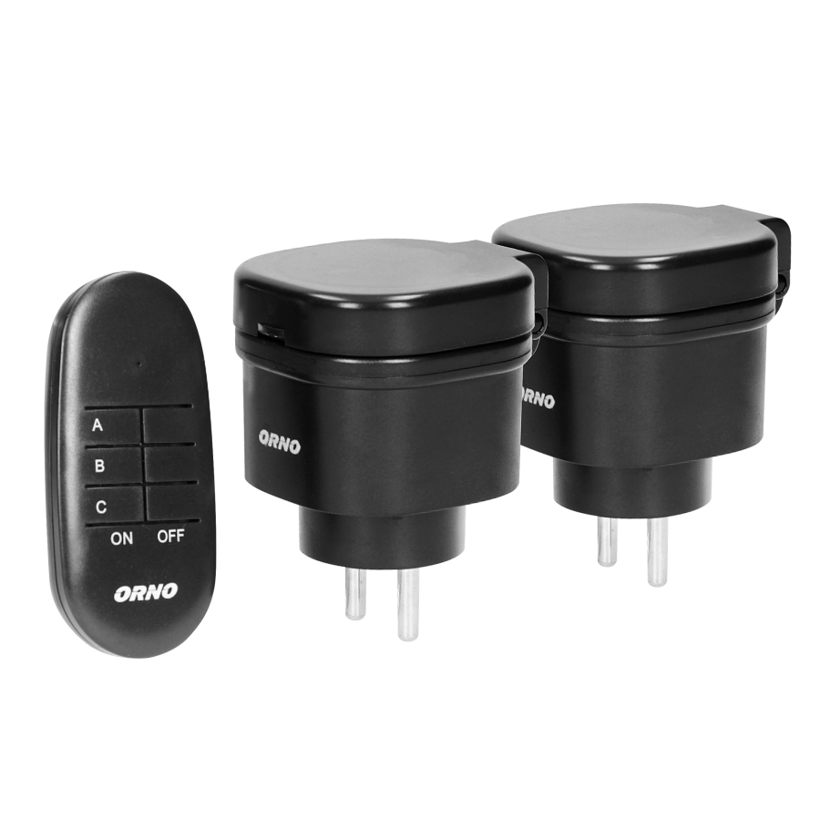 Outdoor mini wireless sockets with remote control, 2+1, IP44, Schuko