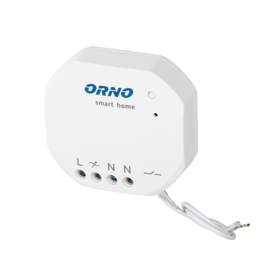 Wireless wall switch with radio receiver, MINI size for flush-mount junction box, ORNO Smart Home