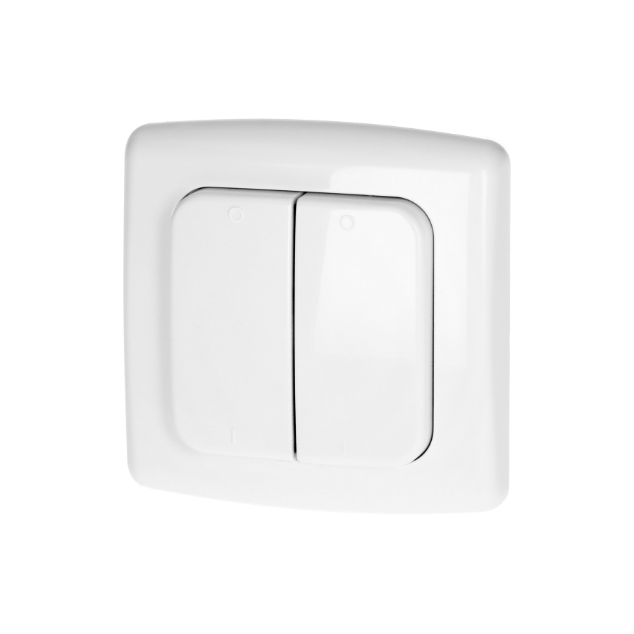  Switch with 2 channels and radio transmitter, used for wireless control of flush-mounted switches and sockets,...