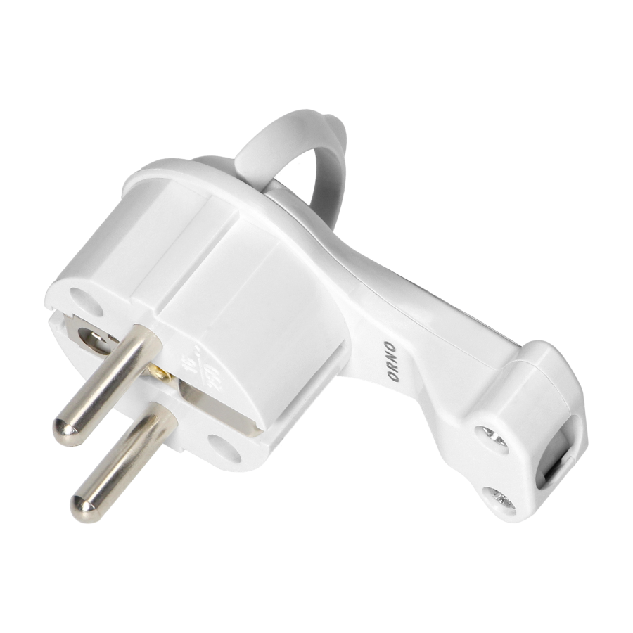 Uni-Schuko plug with handle, white