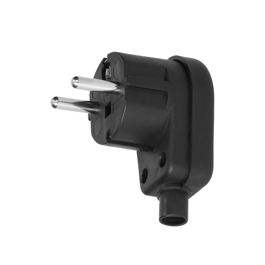 Dismountable angle plug, Uni-Schuko, black